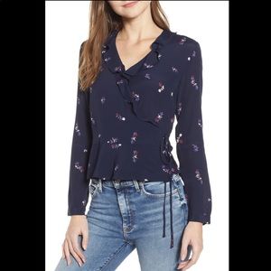 Rails Simone ruffle floral wrap blouse top